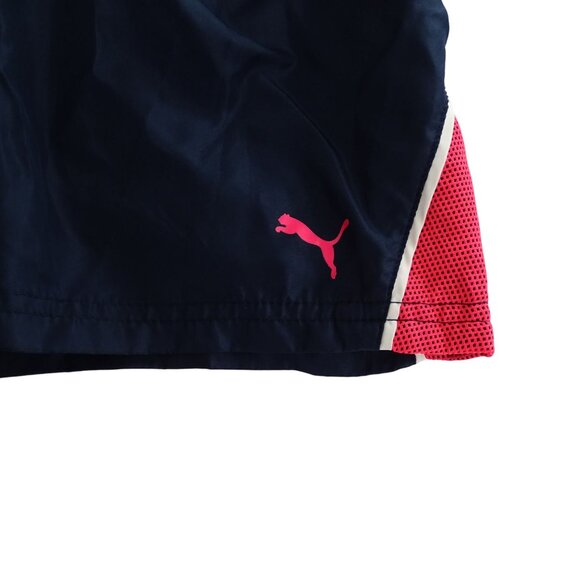 Puma Active Athletic Shorts Girls Size 7 8 Blue Red Mesh Liner Running Training - Picture 2 of 7